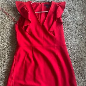 French Connection Ruffle Red Dress